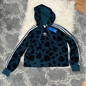 Adidas x Gigi Hadid Blue Leopard Fleece Hoodie